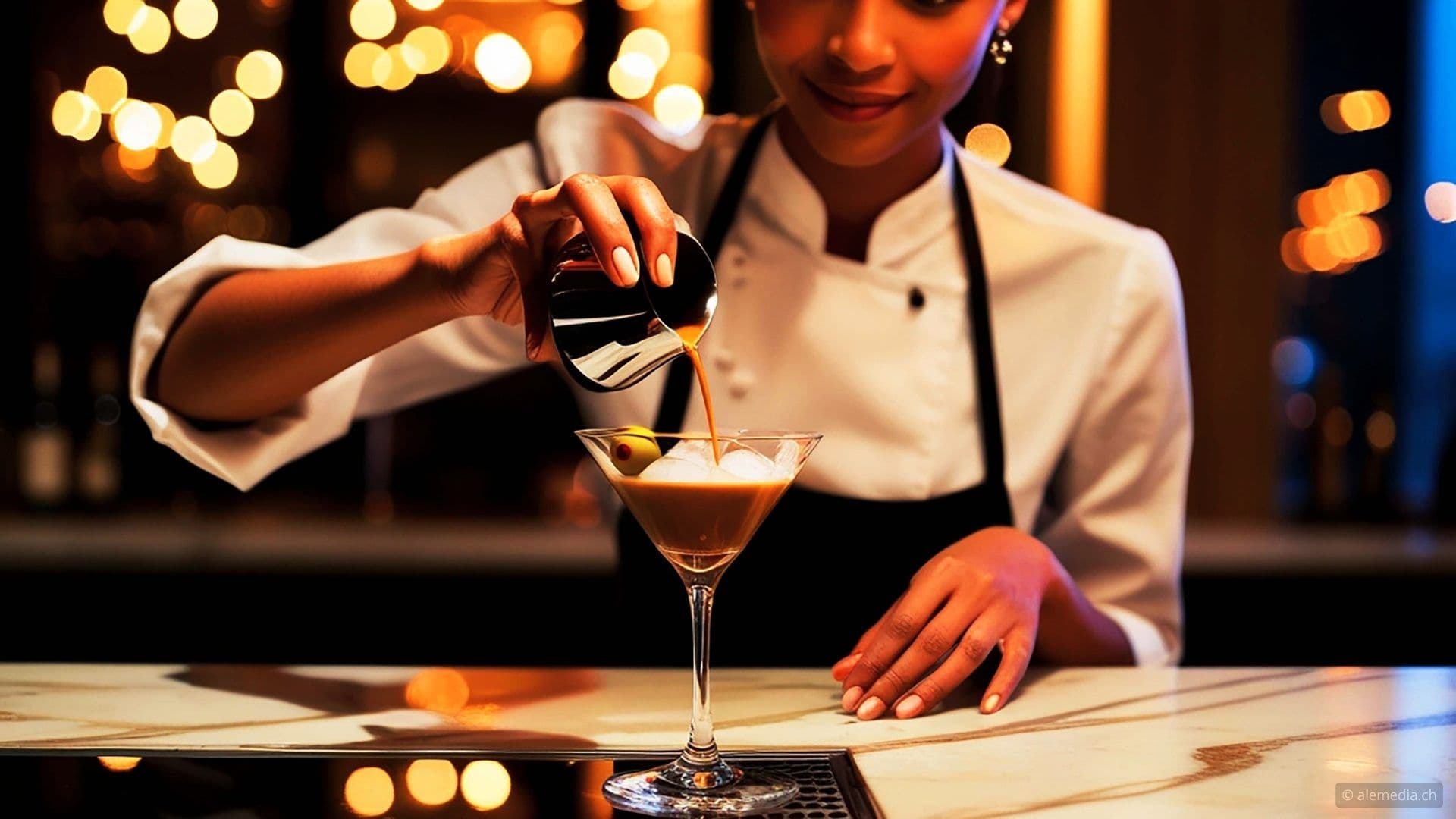 a mixologist crafting a well made libation