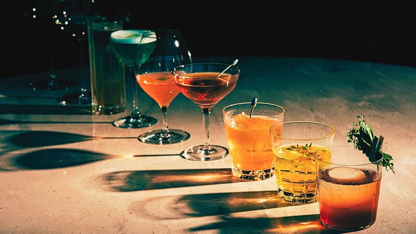 cocktails on the bar