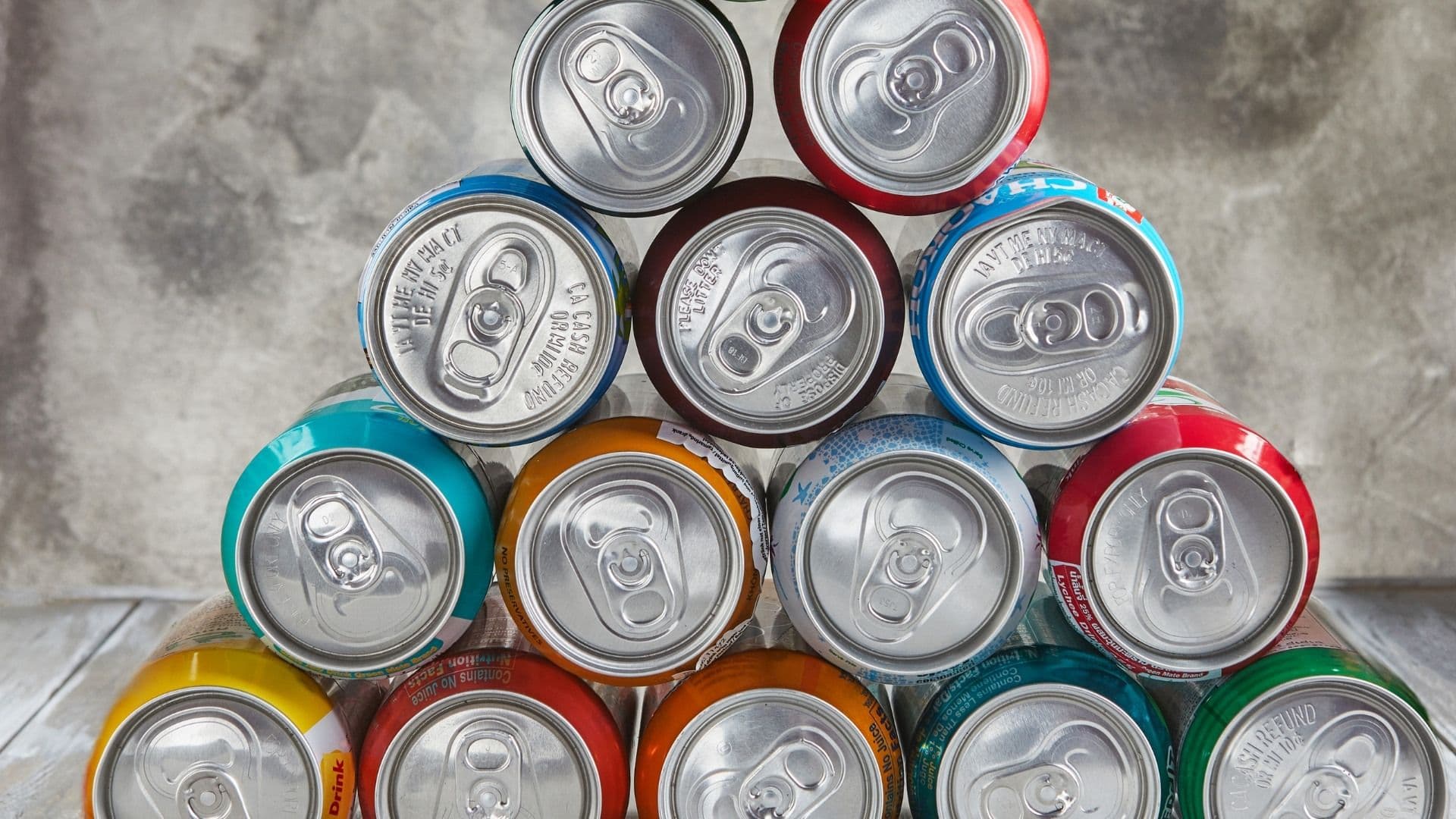 thc canned beverages stacked up