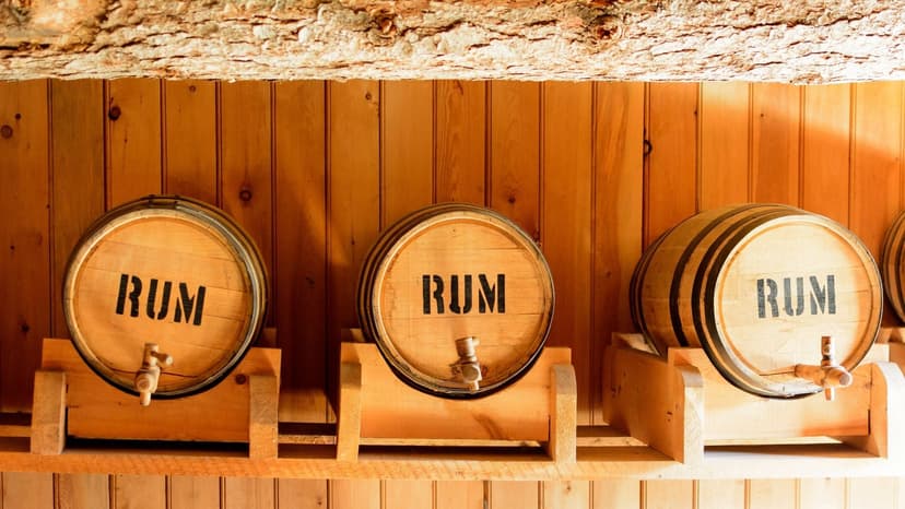 rum barrels from caribbean rum producers